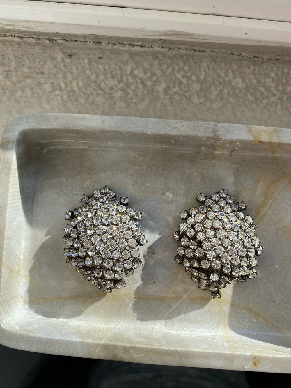 Vintage Rhinestone Clip-On Earrings